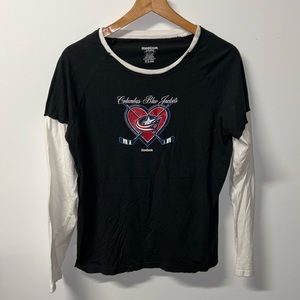 Reebok Columbus Blue Jackets Long Sleeve T-shirt- Women’s Large
